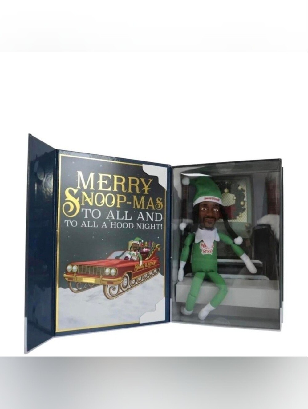 Merry Snoop-Mas Green Elf Holiday Figurine Gift Set Snoop On The Stoop